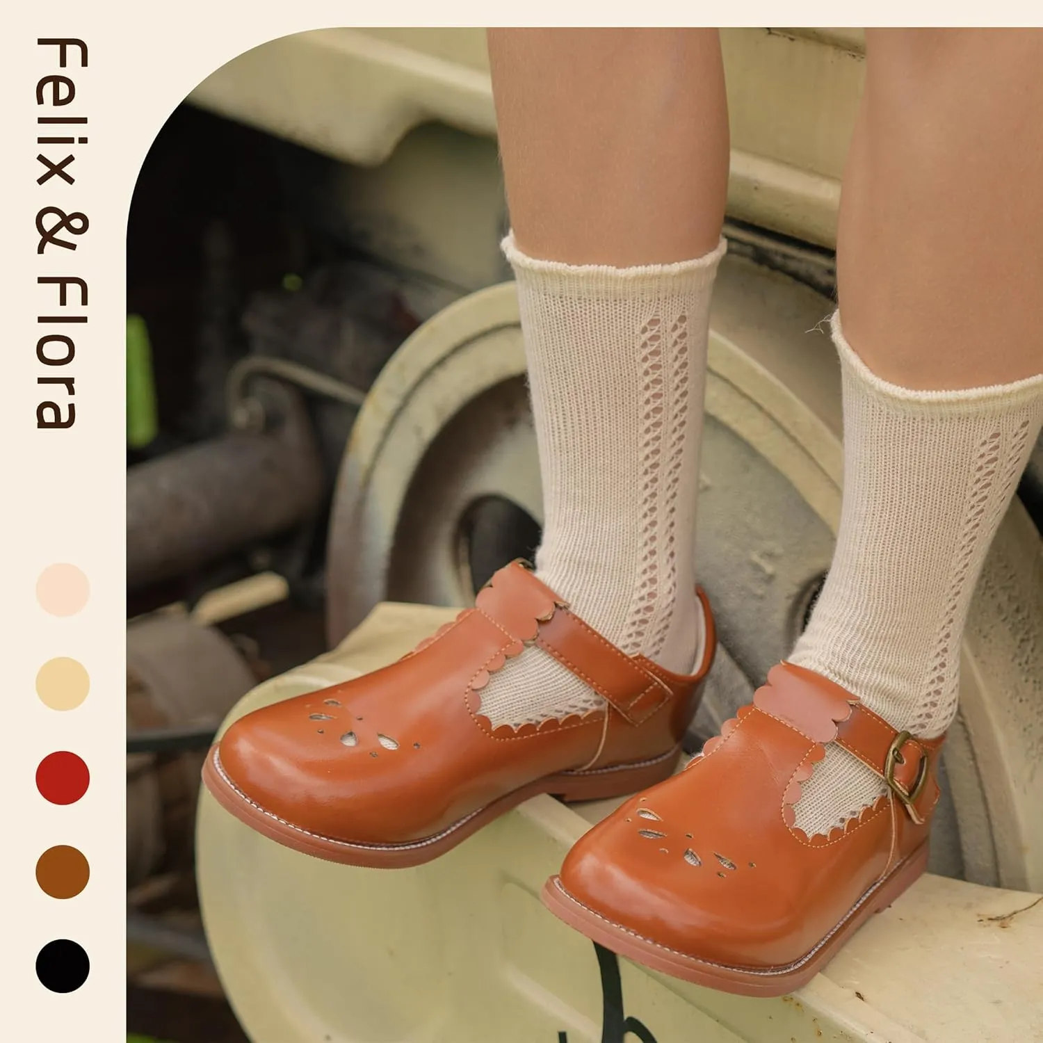 Felix & Flora Toddler Little Girl Mary Jane Dress Shoes - Ballet Flats for Girl Party School Shoes