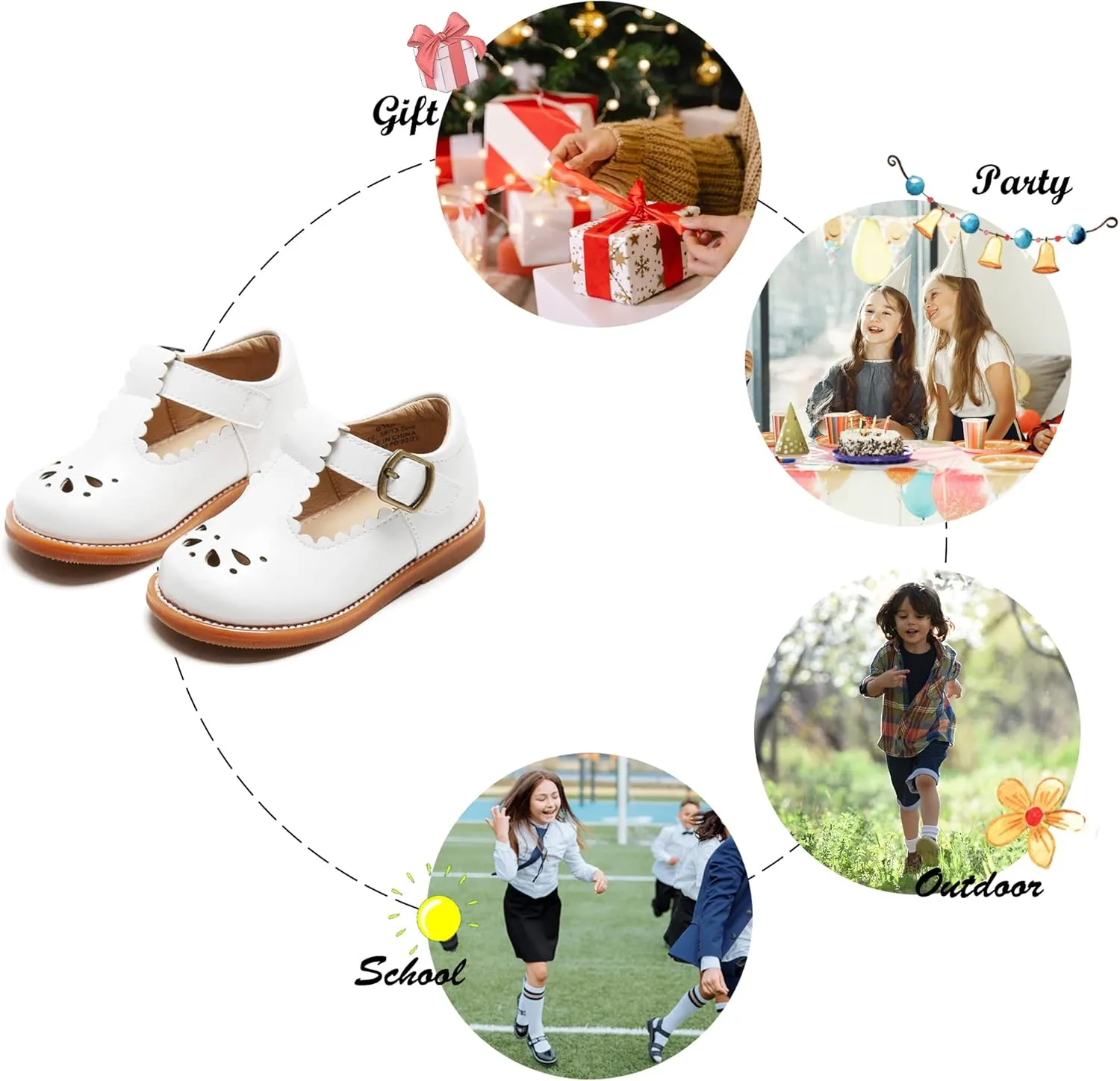 Felix & Flora Toddler Little Girl Mary Jane Dress Shoes - Ballet Flats for Girl Party School Shoes