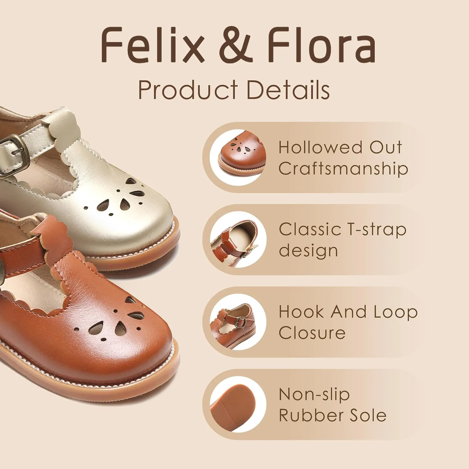 Felix & Flora Toddler Little Girl Mary Jane Dress Shoes - Ballet Flats for Girl Party School Shoes