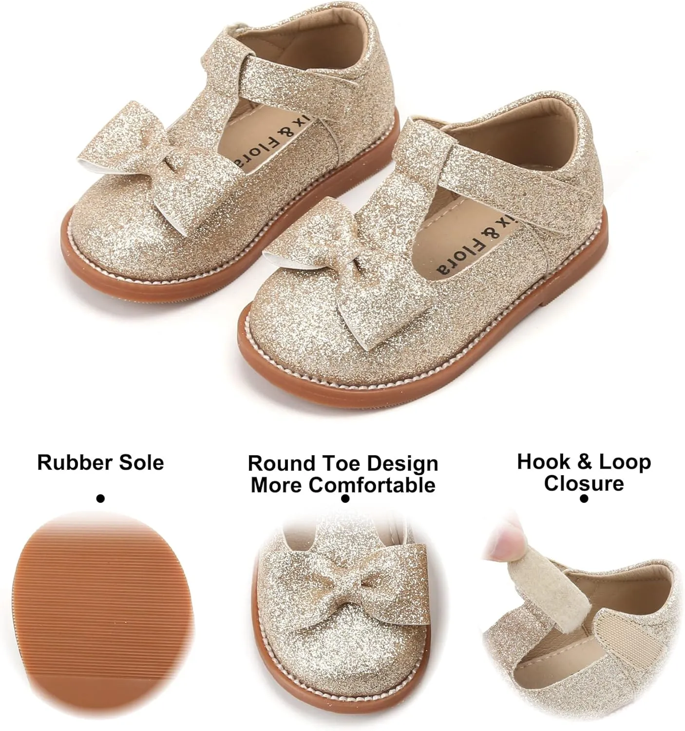 Felix & Flora Toddler Little Girl Mary Jane Dress Shoes - Ballet Flats for Girl Party School Shoes