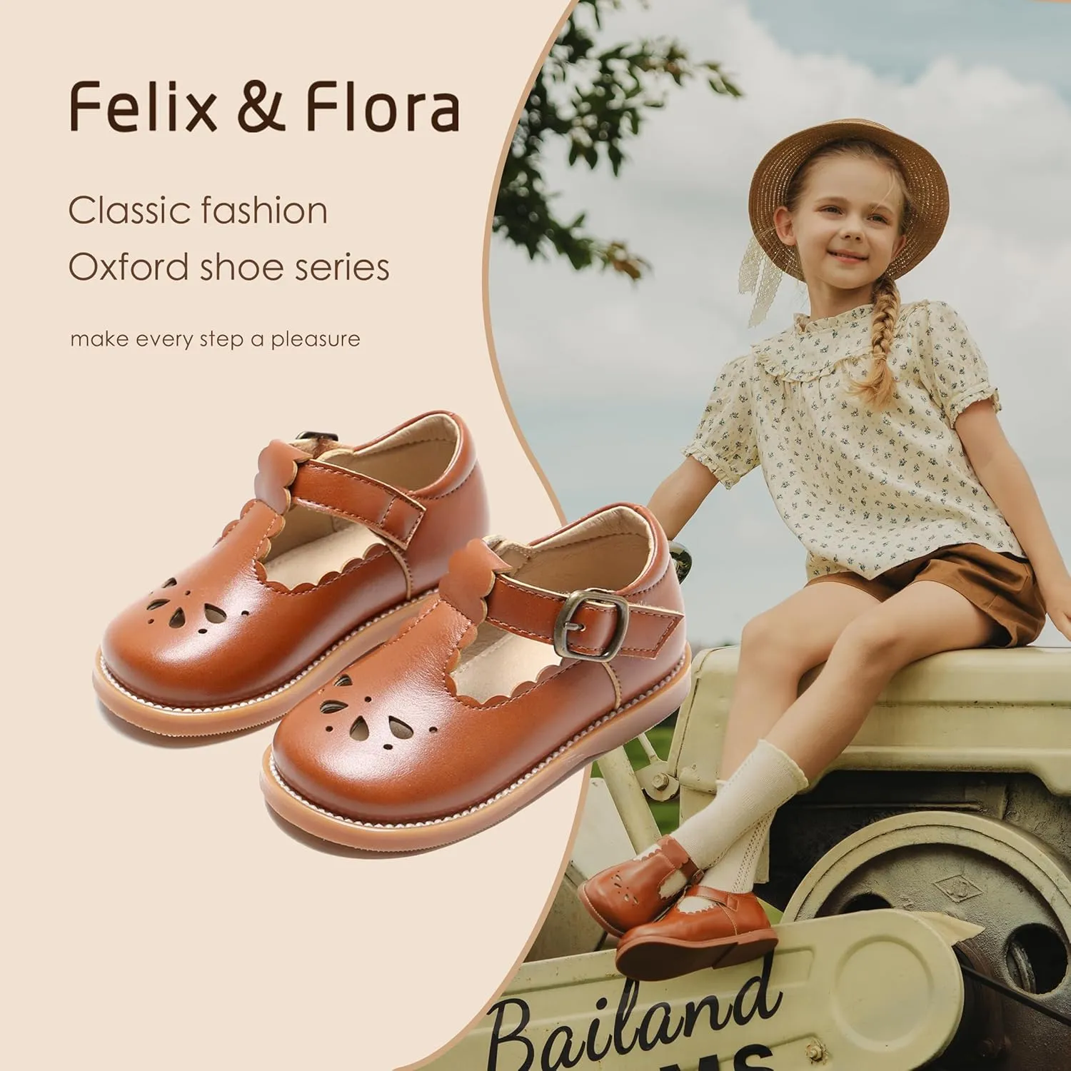 Felix & Flora Toddler Little Girl Mary Jane Dress Shoes - Ballet Flats for Girl Party School Shoes