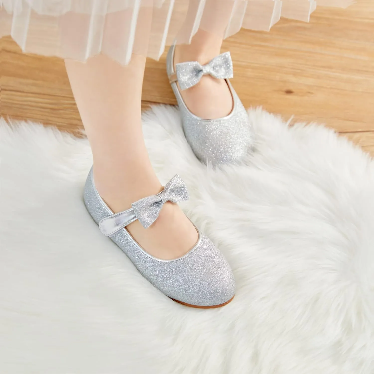 Felix & Flora Toddler Little Girls Dress Shoes - Flower Girls Mary Jane Flats Ballet Shoes Party Wedding