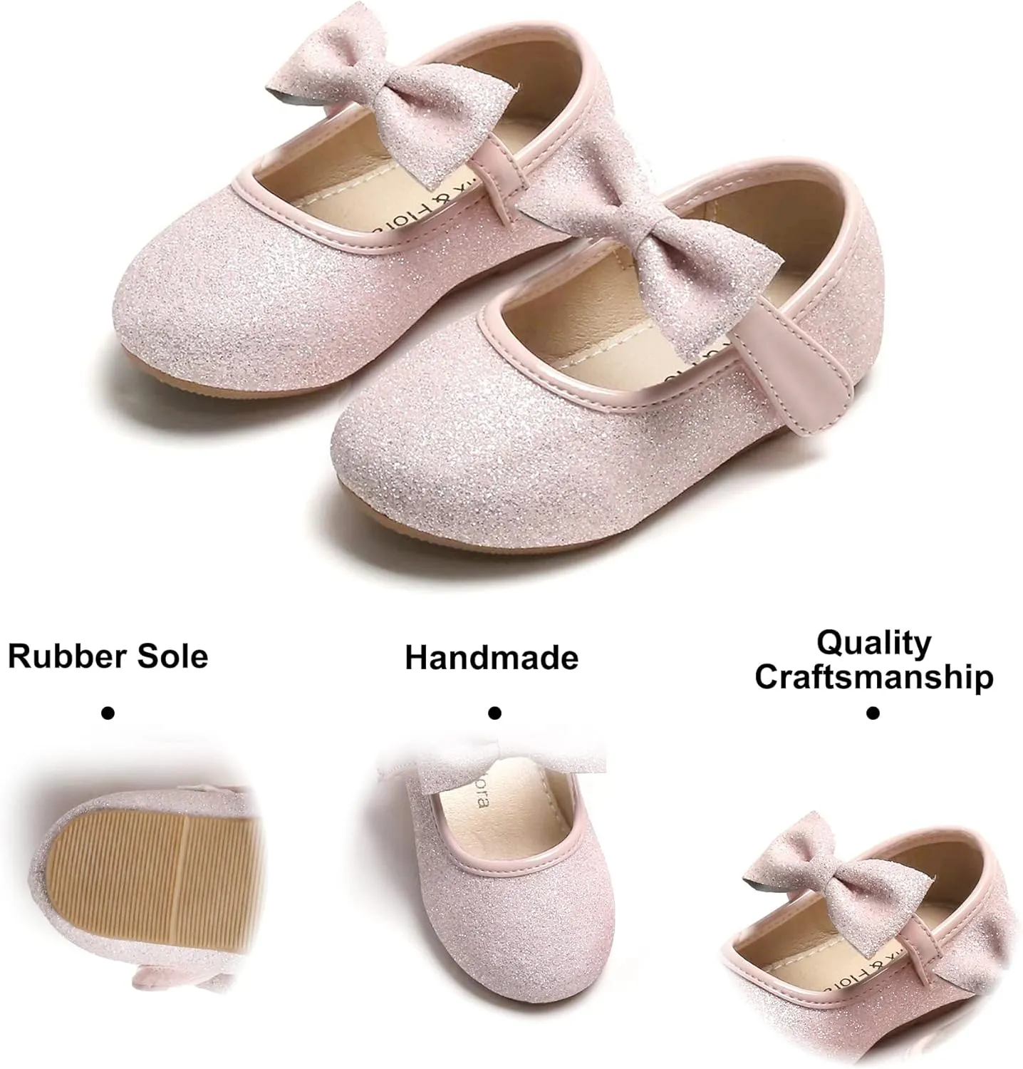 Felix & Flora Toddler Little Girls Dress Shoes - Flower Girls Mary Jane Flats Ballet Shoes Party Wedding