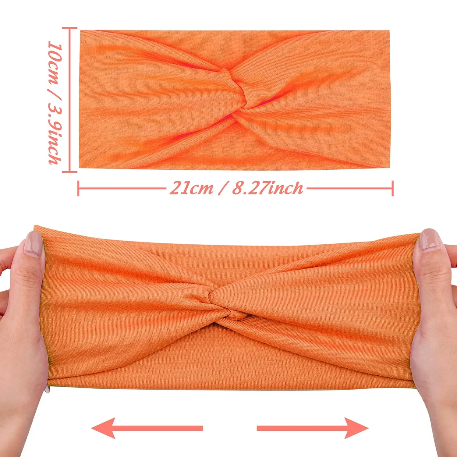 FEQO 21 Pieces Stretchy Twist Headbands for Women Wide Turban Elastic Fabric Headband Colorful Workout Sport Yoga Hair Wrap