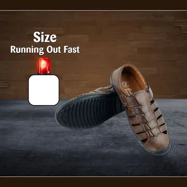 Fidato Leatherite Sandal With Leatherite Watch And Wallet Combo