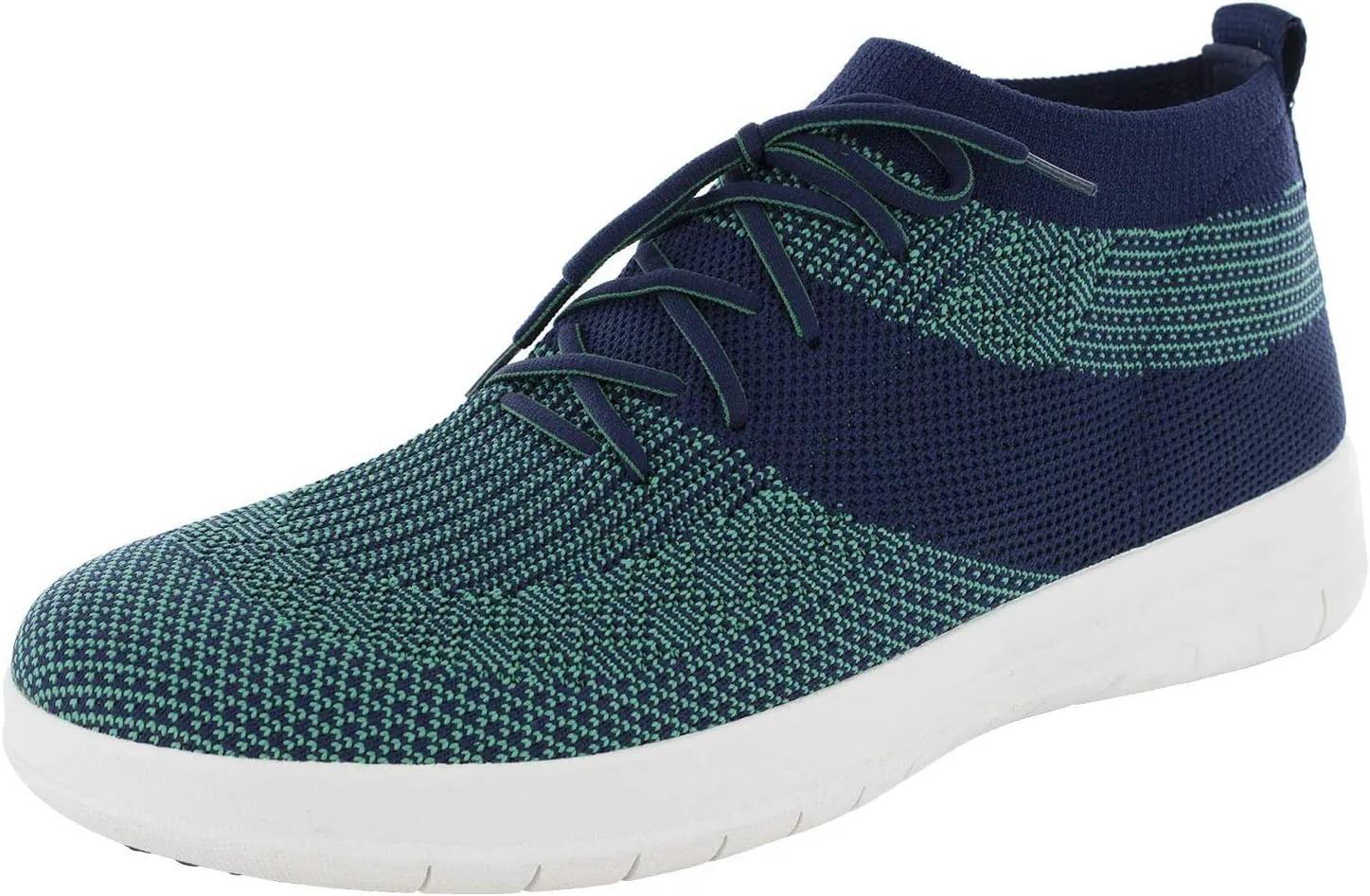 FitFlop Men Uberknit Slip On High Top Sneaker Shoe, Navy/Parakeet Green, US 13