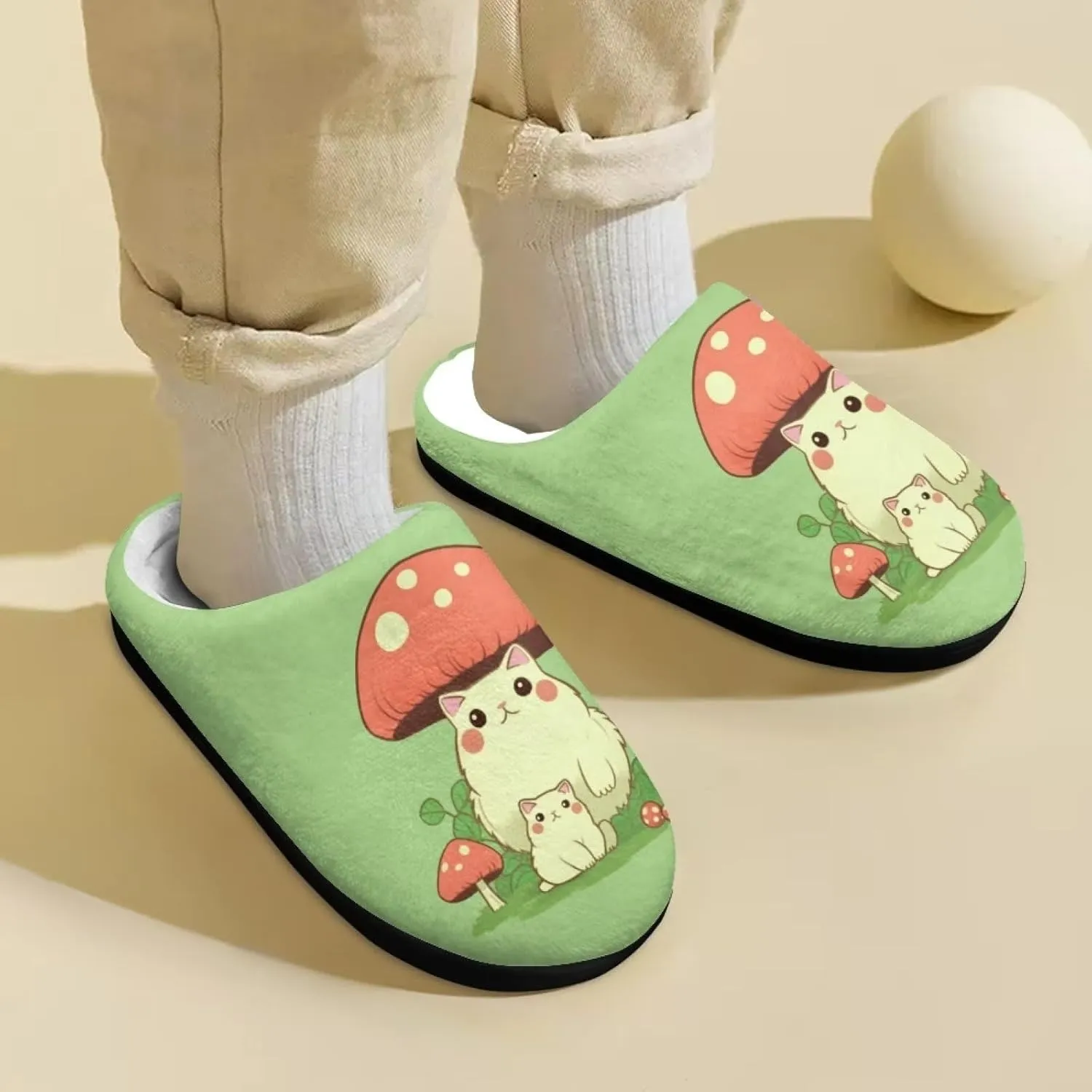 Flashideas Toddler Slippers Kids Fur Lined Warm Slip On Home Slippers Soft Plush Slippers