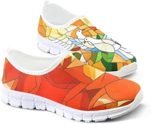 Floral Sneakers for Women Colorful Art Shoes for Women Slip On Casual Work Shoes