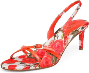 Floral Strappy Heels Kitten Heels for Women Party Wedding Casual Dress Shoes