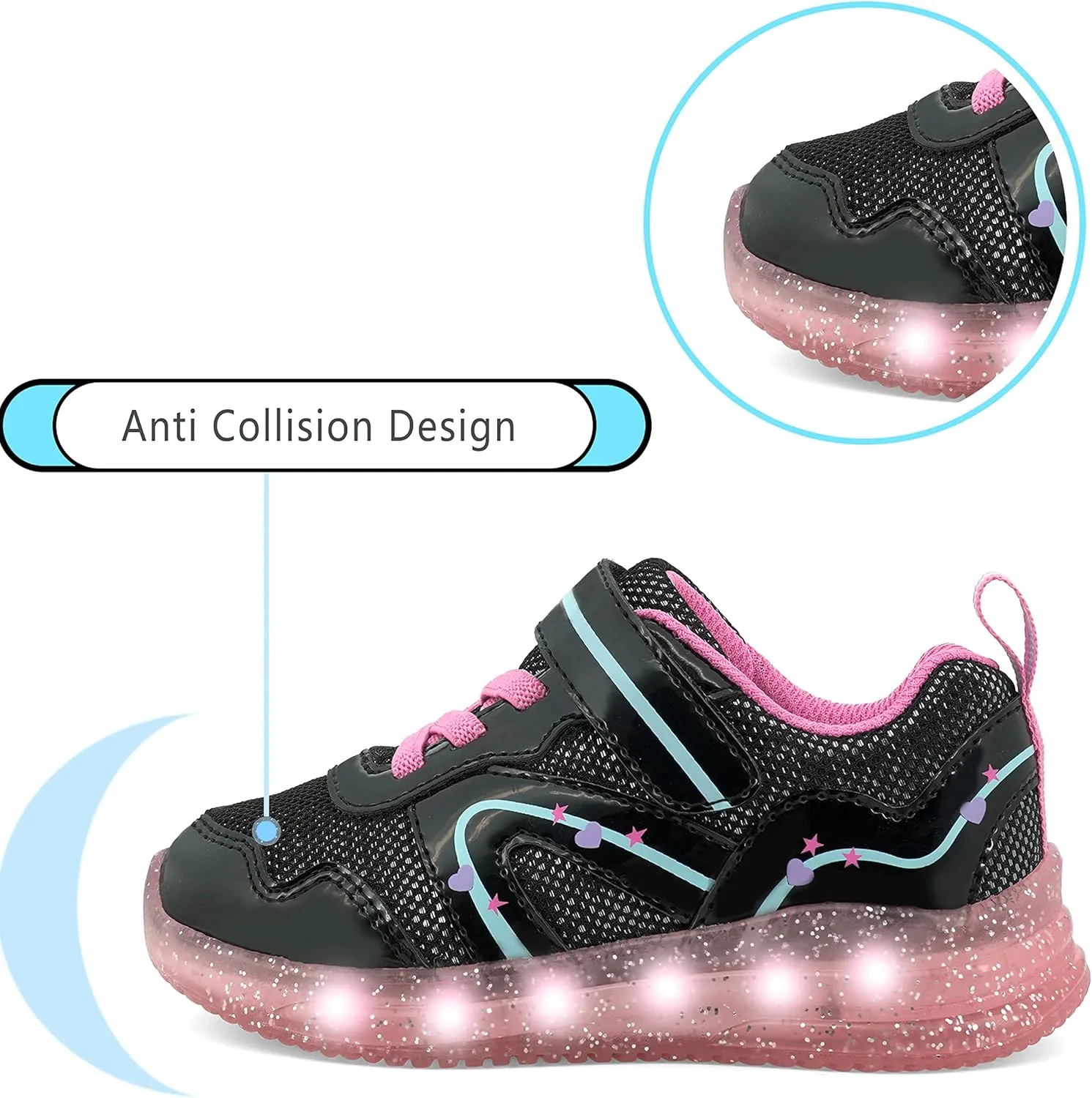 Floranate Light Up Toddler Boys Girls Shoes LED Flashing Lightweight Tennis Walking Sneakers for Toddler and Little Kid