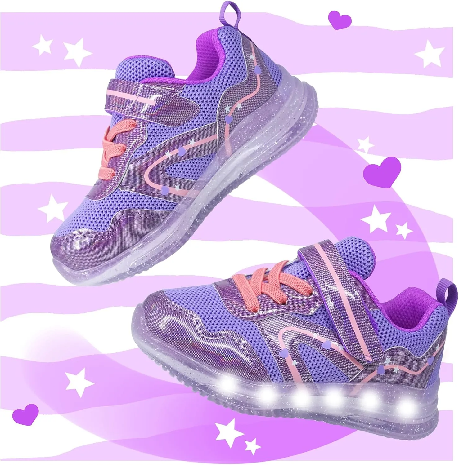 Floranate Light Up Toddler Boys Girls Shoes LED Flashing Lightweight Tennis Walking Sneakers for Toddler and Little Kid