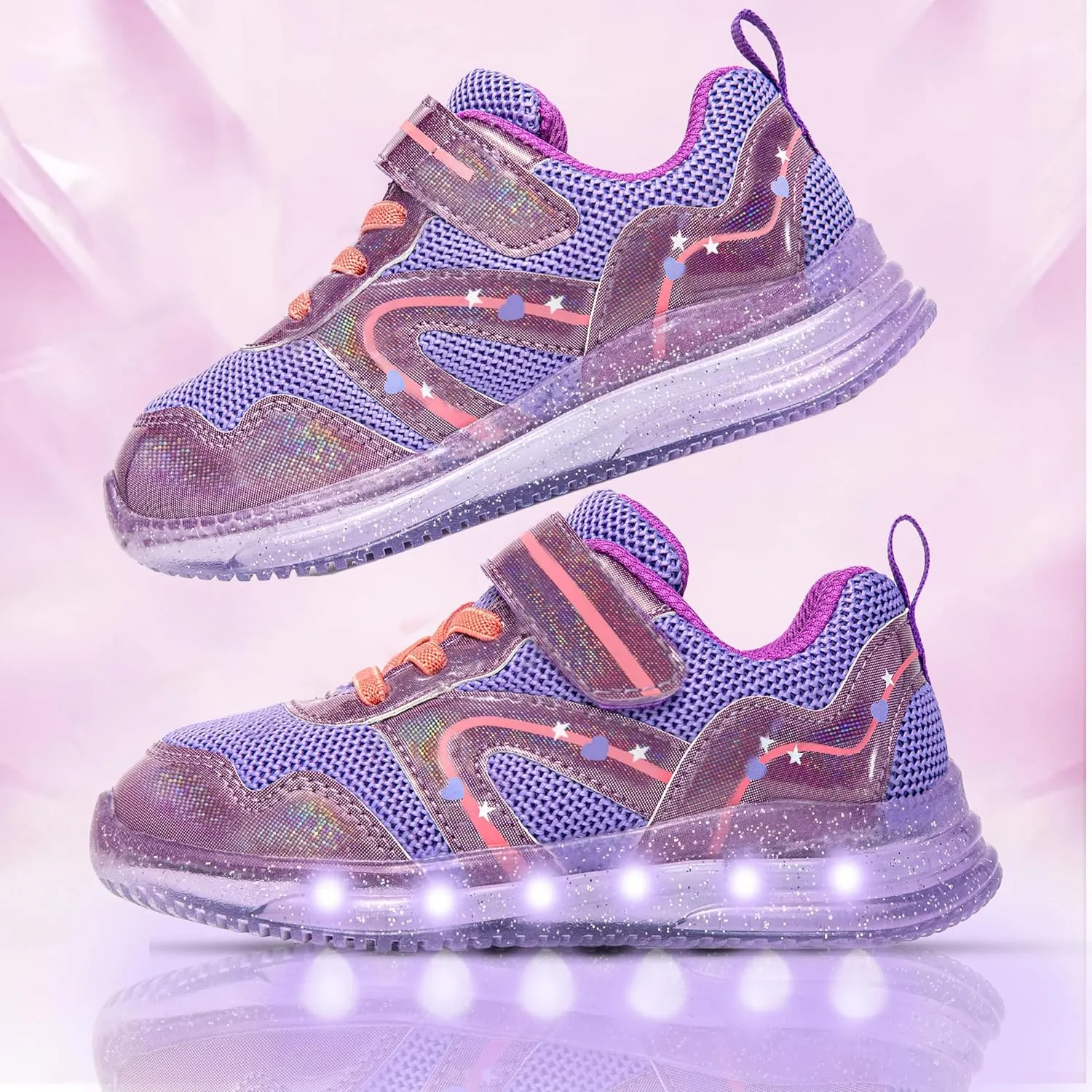 Floranate Light Up Toddler Boys Girls Shoes LED Flashing Lightweight Tennis Walking Sneakers for Toddler and Little Kid