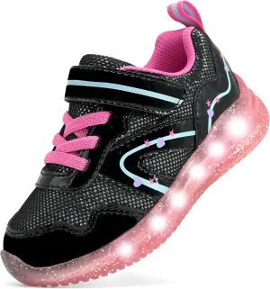 Floranate Light Up Toddler Boys Girls Shoes LED Flashing Lightweight Tennis Walking Sneakers for Toddler and Little Kid