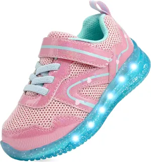 Floranate Light Up Toddler Boys Girls Shoes LED Flashing Lightweight Tennis Walking Sneakers for Toddler and Little Kid