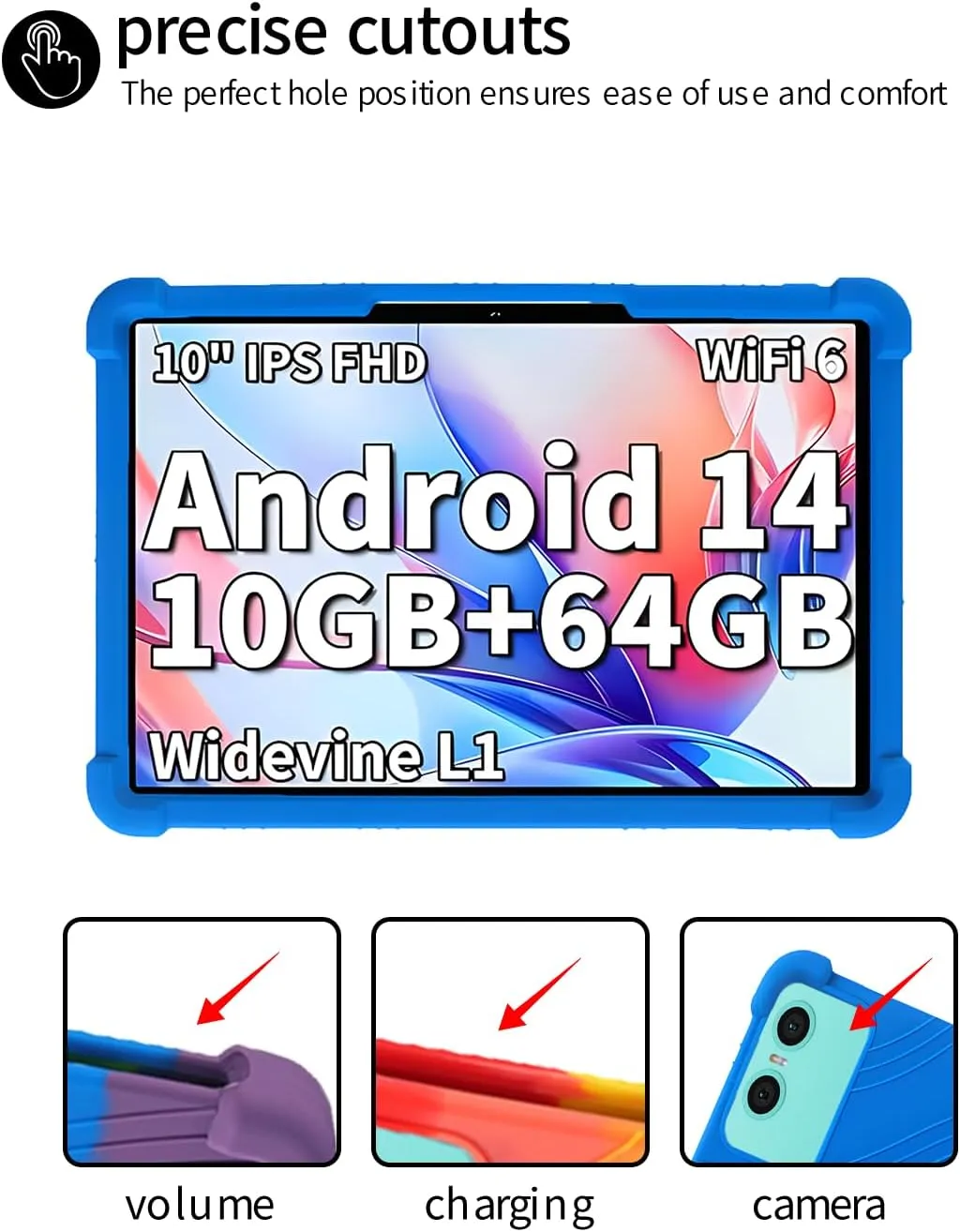 for TECLAST P30 10 inch tablet Case,Soft Silicone Shockproof Kids Friendly for TECLAST P30 Android 14 2024 Tablet (BLUE)
