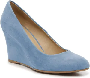 FOWT Women's Classic Wedge Pumps Basic Closed Almond Toe Thick High Heels Slip On Comfy Shoes Casual Dress Comfort Soft Walking Shoes, Nude US Size 4-16 M