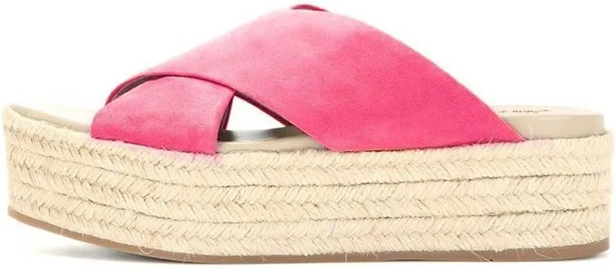 FSJ Women Mules Sandals Comfy Platform Wedge Heels Peep Toe Slip On Sexy Office Shoes Size 4-15 M US