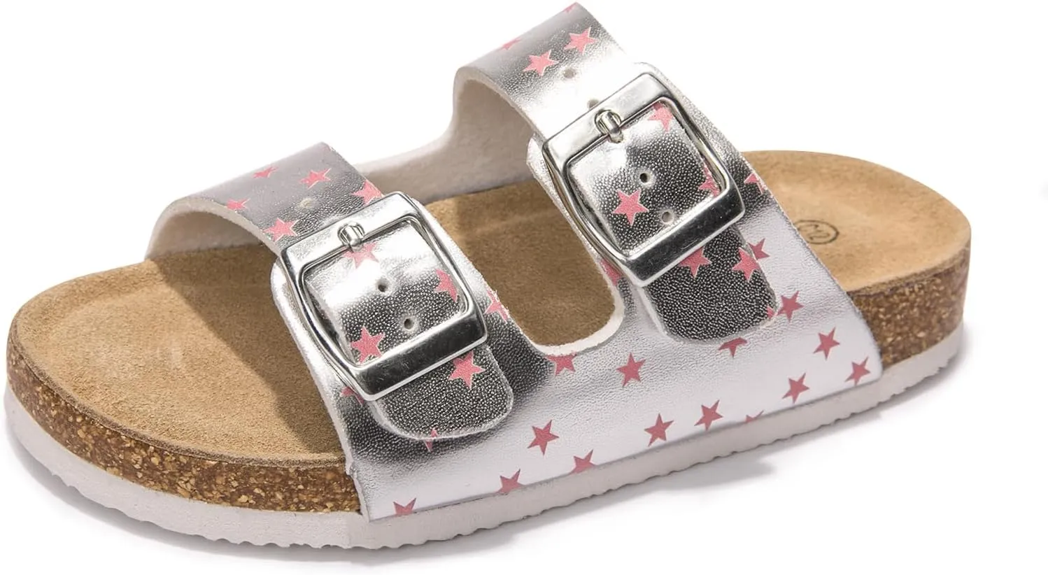 FUNKYMONKEY Unisex-Child Slide Sandals Adjustable Double Buckle with Soft Footbed Comfort Slides for Girls and Boys