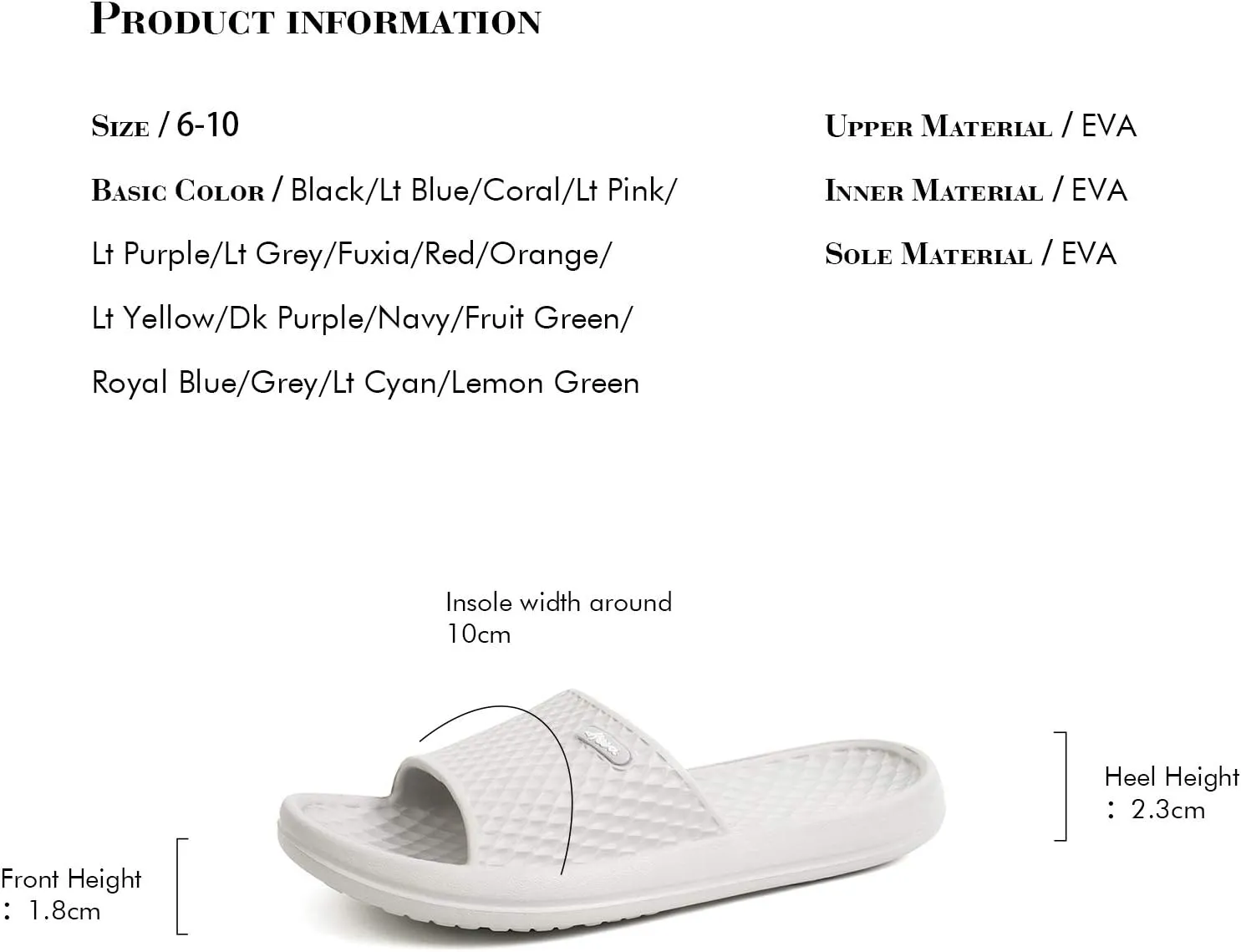 FUNKYMONKEY Womens Bathroom Shower Slippers Indoor Home Beach Non Slip Sandal