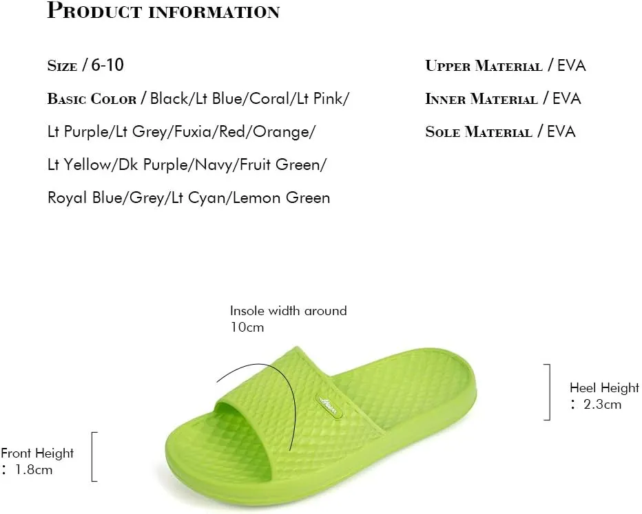 FUNKYMONKEY Womens Bathroom Shower Slippers Indoor Home Beach Non Slip Sandal