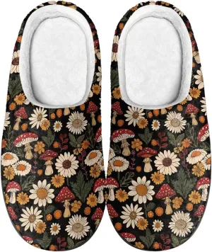 Fuzzy Memory Foam Cozy Slippers for Womem Indoor Home Womens Slip On House Shoes with Rubber Soles Size 4-12
