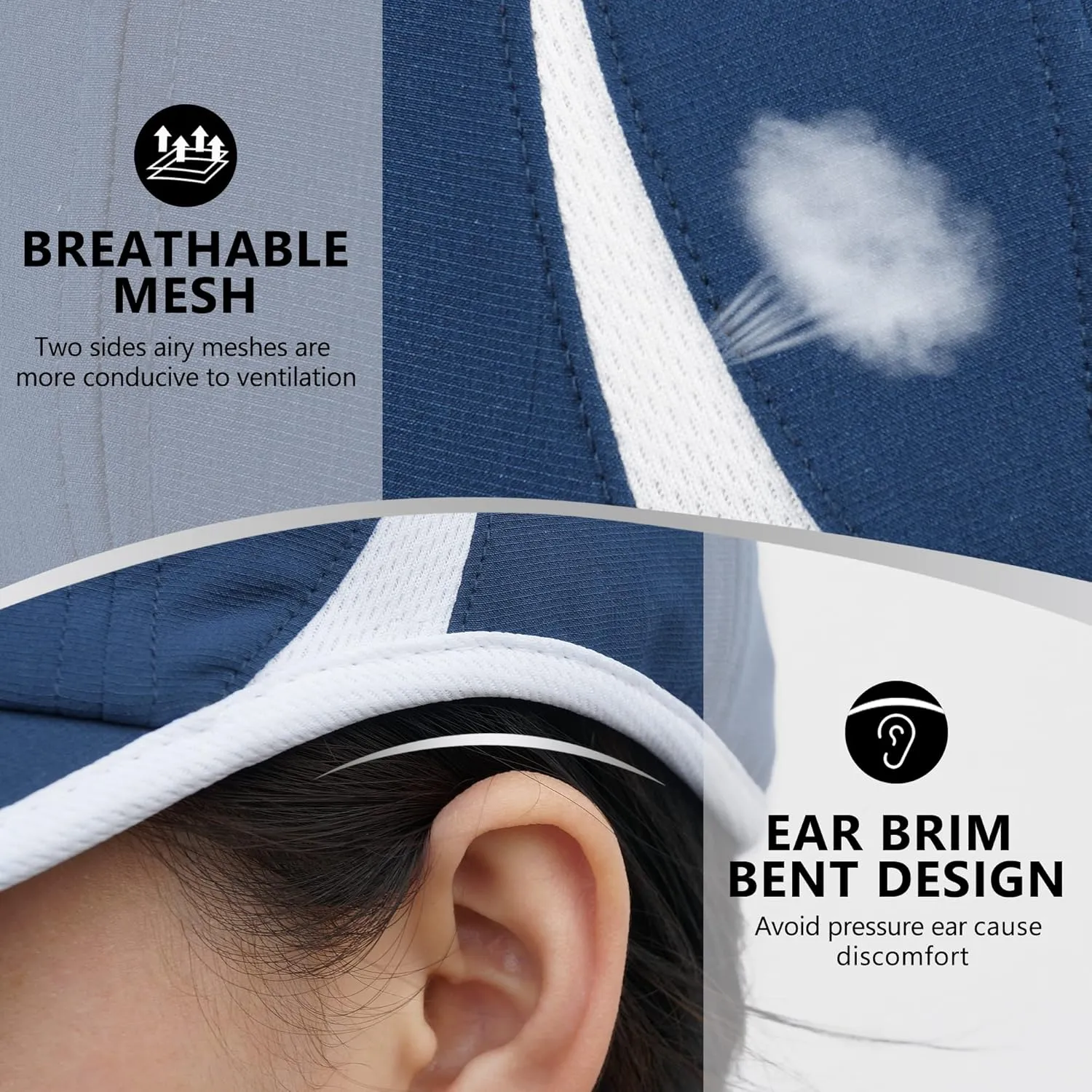 GADIEMKENSD Performance Running Hat, Stretchy Fabric with Vented Mesh for Outdoor Workouts