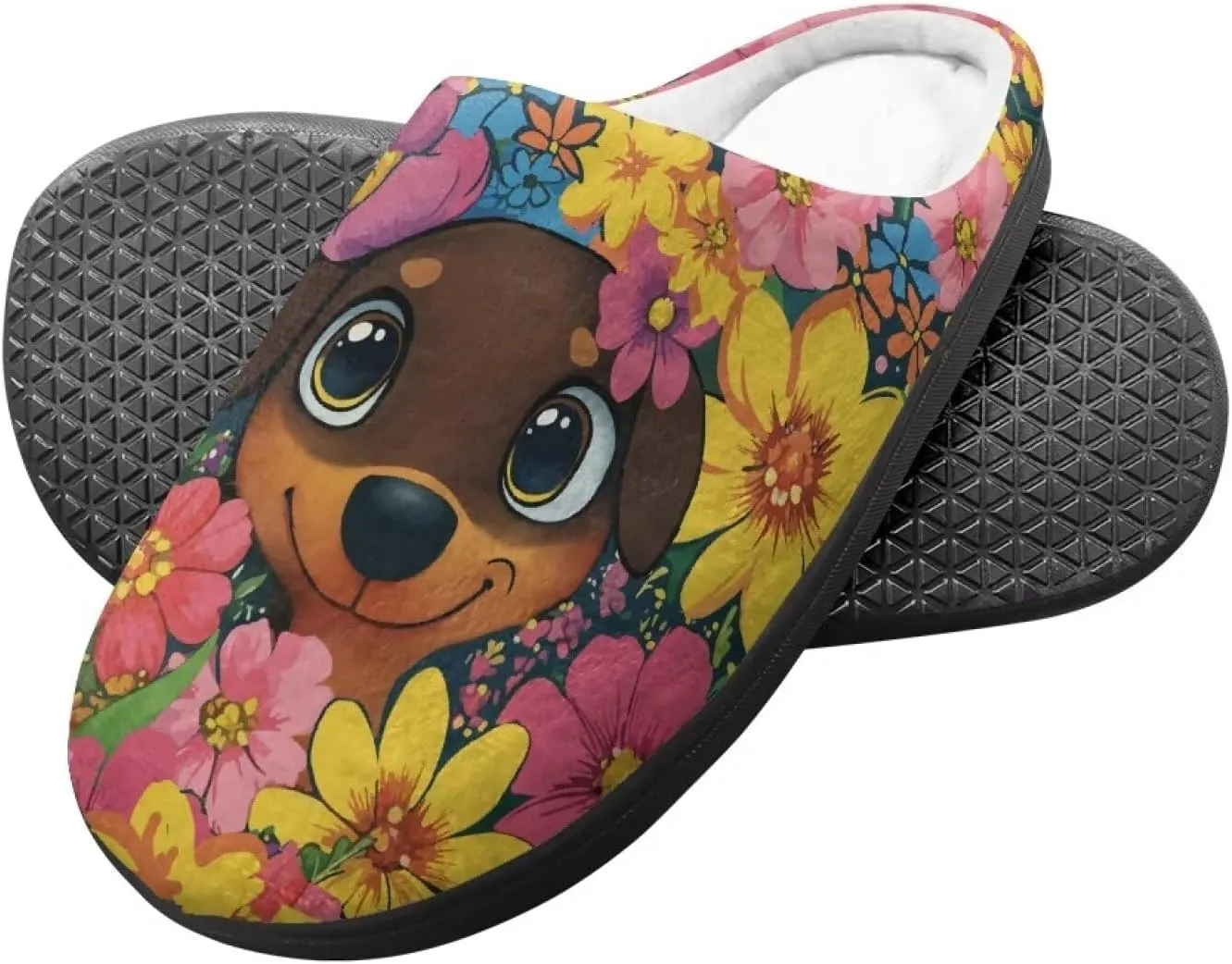 Girl's Cozy Plush House Slippers Soft Fluffy Home Shoes Comfortable Warm Slippers Cute Animals Print Slippers Non Slip Bedroom Slides for Indoor Outdoor US 9-15