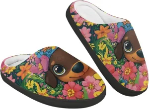 Girl's Cozy Plush House Slippers Soft Fluffy Home Shoes Comfortable Warm Slippers Cute Animals Print Slippers Non Slip Bedroom Slides for Indoor Outdoor US 9-15