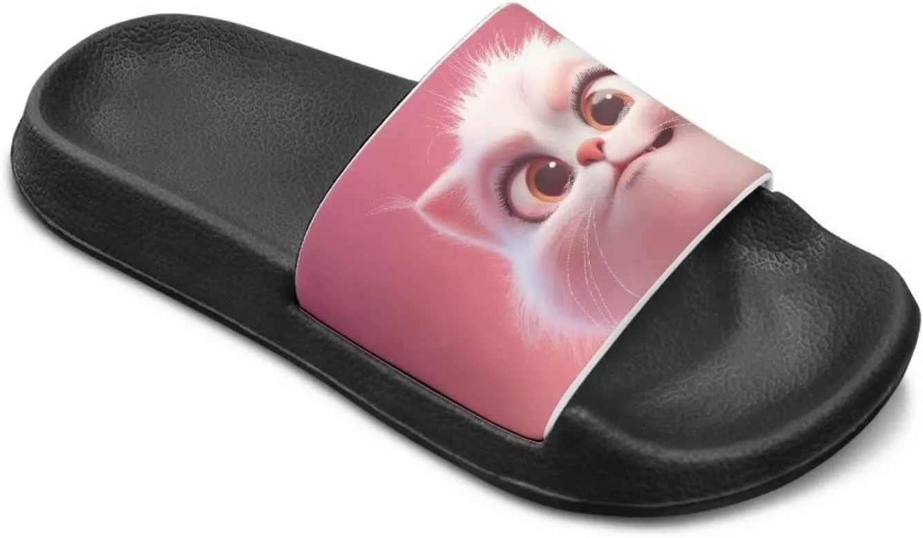 Girls Slides Sandals Anti Slip Shower Pool Sandal Ultra Comfy Open Toe Slippers for Indoor Outdoor Little Kid/Big Kid