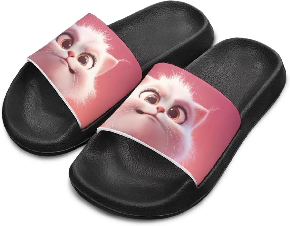 Girls Slides Sandals Anti Slip Shower Pool Sandal Ultra Comfy Open Toe Slippers for Indoor Outdoor Little Kid/Big Kid