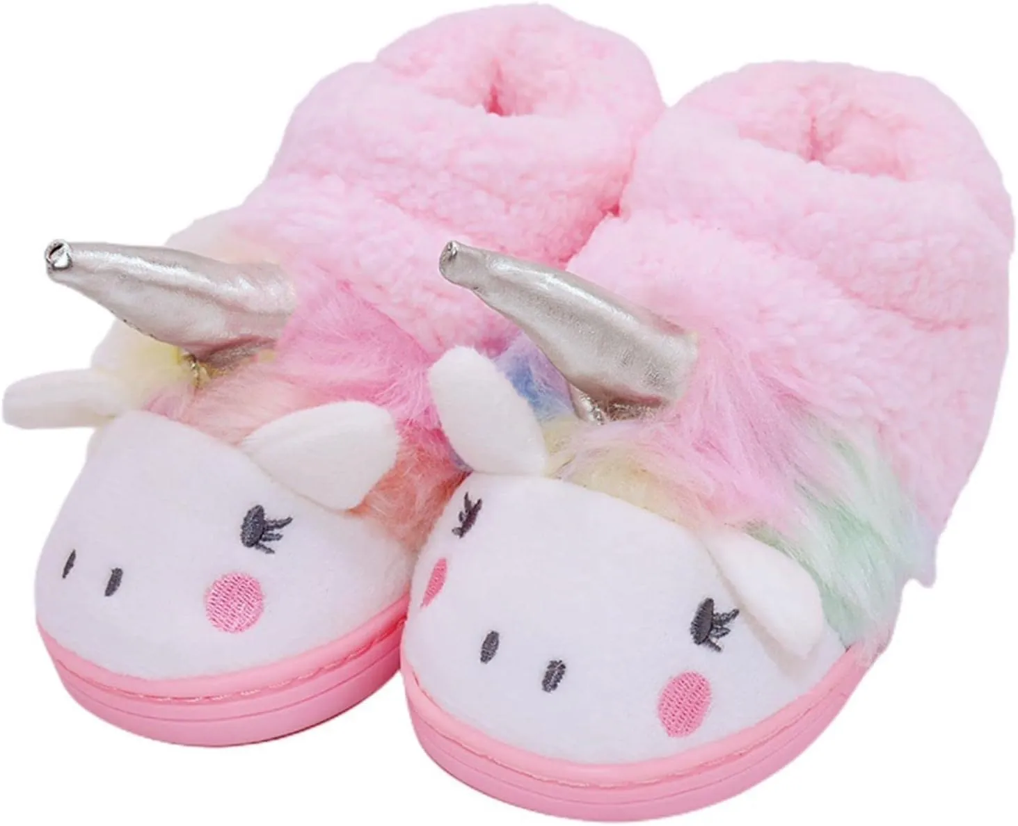 Girls Unicorn Slippers Toddler Girls Slippers Warm Comfortable Anti-Slip House Slippers for Kids Indoor Outdoor(Little Kid/Big Kid)