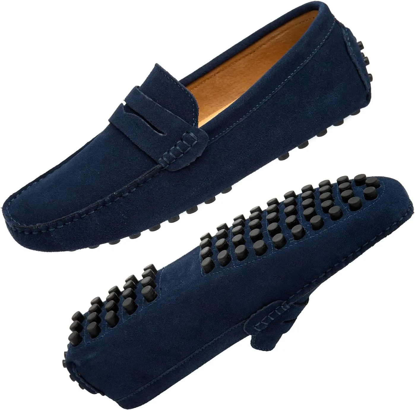 Go Tour Men's Penny Loafers Moccasin Driving Shoes Slip On Flats Boat Shoes