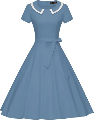 GownTown Womens Dresses 1950s Vintage Swing Stretchy Dresses with Pockets
