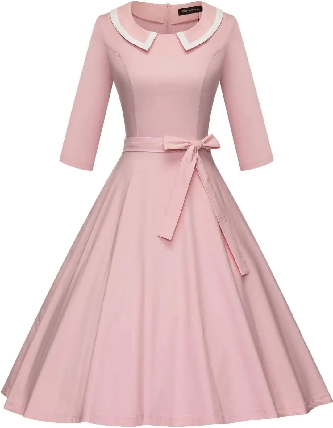 GownTown Womens Dresses 1950s Vintage Swing Stretchy Dresses with Pockets