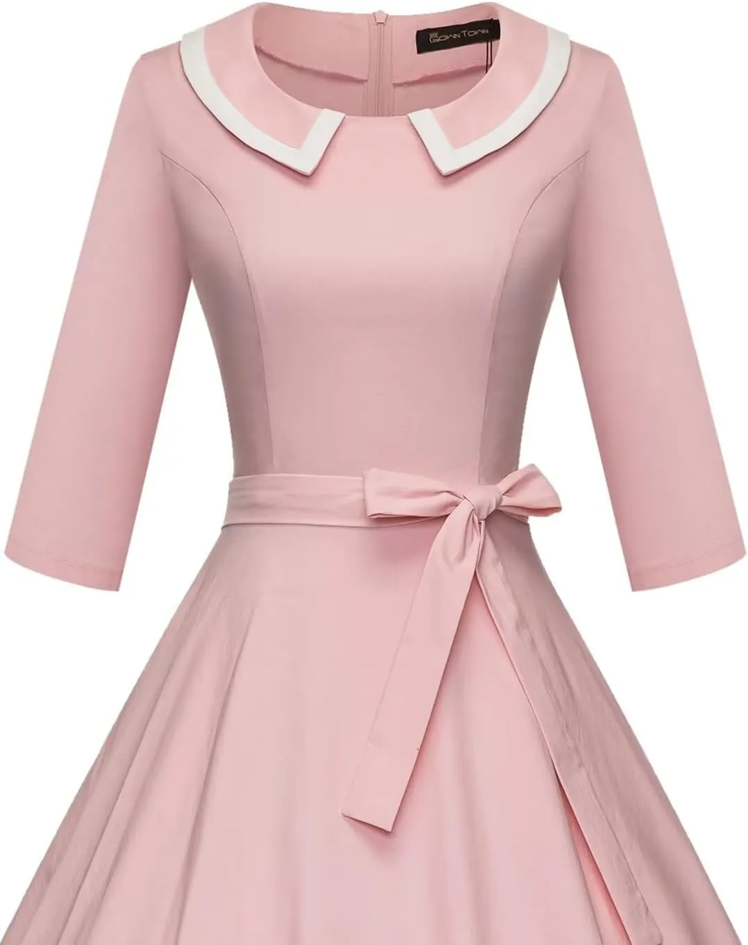 GownTown Womens Dresses 1950s Vintage Swing Stretchy Dresses with Pockets
