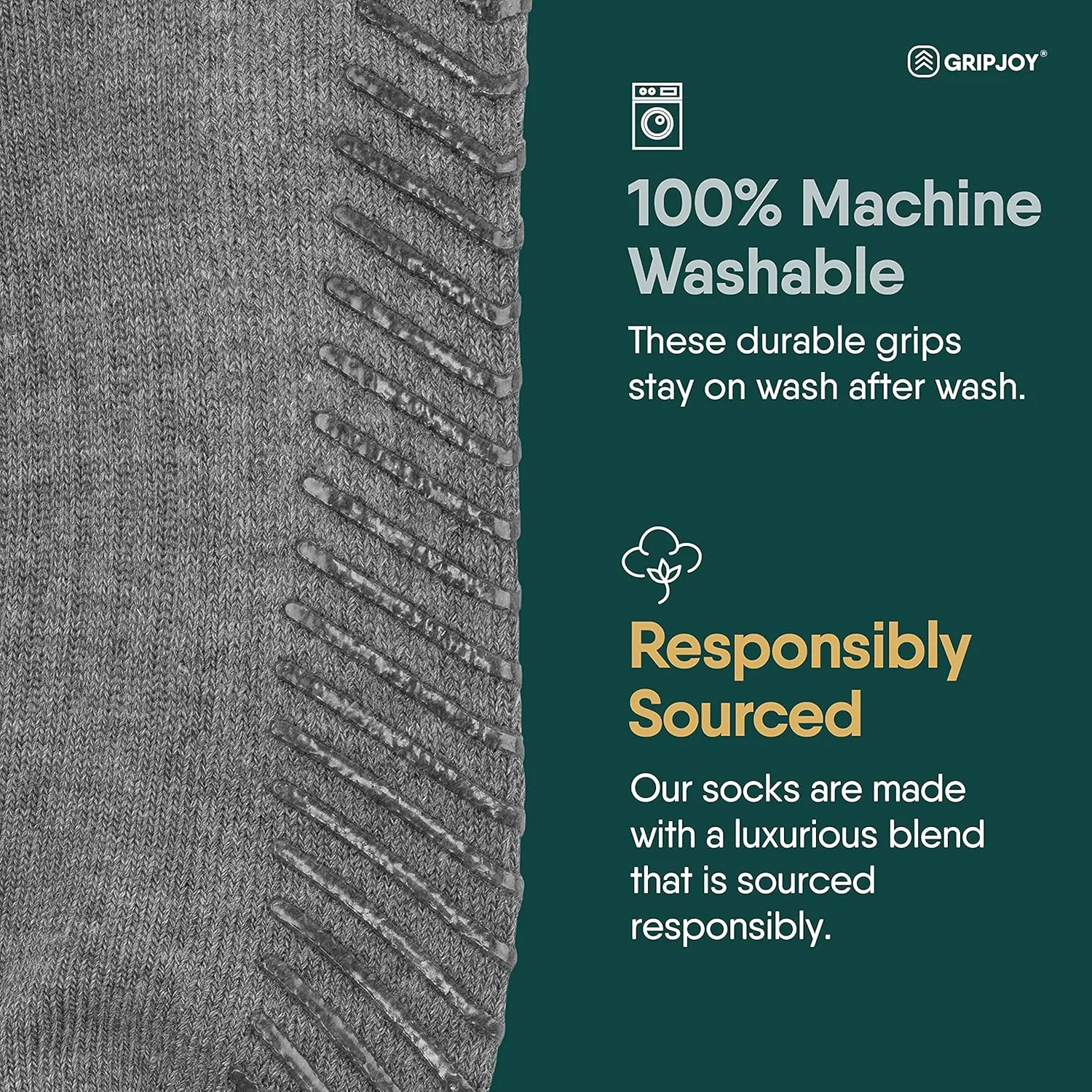 Gripjoy Non-Binding Diabetic Socks with Grippers - Loose Fitting & Stretchy - Unisex - 3 pairs