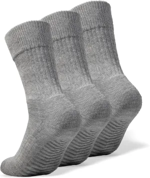 Gripjoy Non-Binding Diabetic Socks with Grippers - Loose Fitting & Stretchy - Unisex - 3 pairs