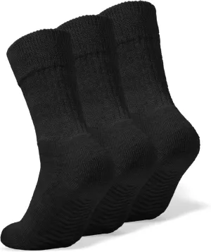 Gripjoy Non-Binding Diabetic Socks with Grippers - Loose Fitting & Stretchy - Unisex - 3 pairs