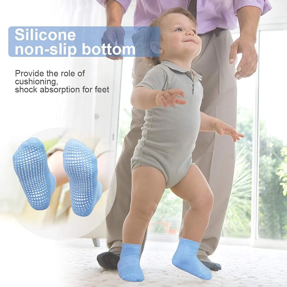 GRPSKCOS Baby Socks Non Slip 12 Pairs Toddler Anti Skid Socks for 0-7 Years Infants Little Kids Boys Girls