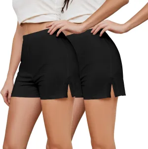 H HIAMIGOS Sleep Shorts Women lounge Shorts Slip Shorts For Under Dresses Side Slit Boyshort Panties Underwear Smooth Soft