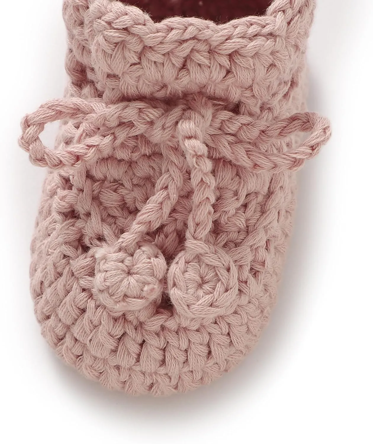 Hadetoto Baby Booties Hand Crochet Knit Cotton Bootie Soft Cozy Warm Socks Shoes Newborn First Walkers for Infant Boy Girl