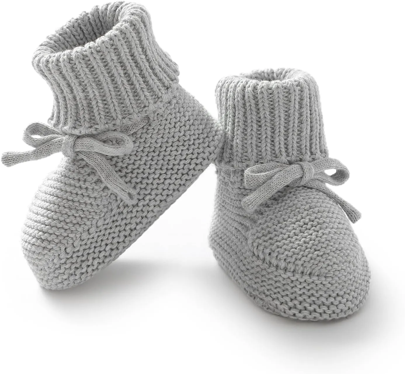 Hadetoto Baby Booties Newborn First Walkers Cozy Shoes Warm Knit Soft Booties for Toddler Infant Boy Girl