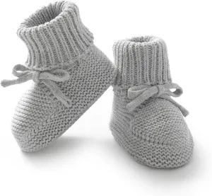 Hadetoto Baby Booties Newborn First Walkers Cozy Shoes Warm Knit Soft Booties for Toddler Infant Boy Girl