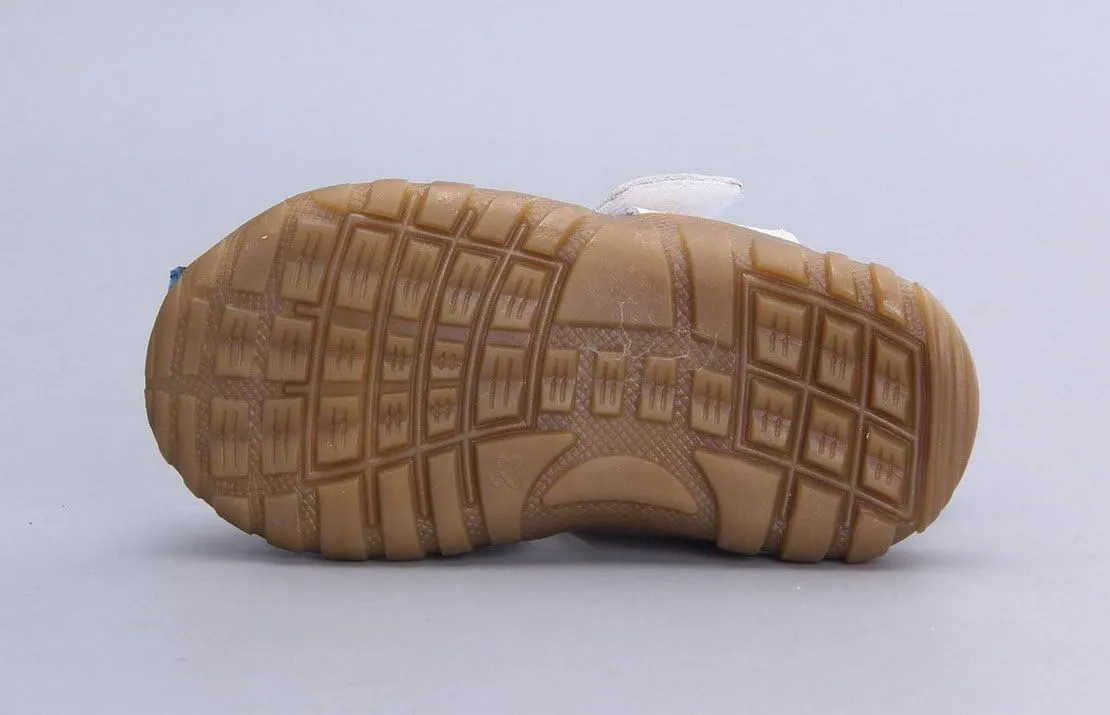 Happy Cherry Unisex Baby Toddler 100% Leather Anti-Slip Closed Toe Oxford Sole Outdoor Sandal Shoes Brown