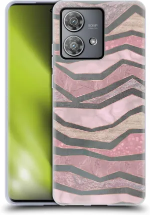 Head Case Designs Officially Licensed LebensArt Glamour Stripes Pastel Liquid Geode Soft Gel Case Compatible with Motorola Edge 40 Neo 5G
