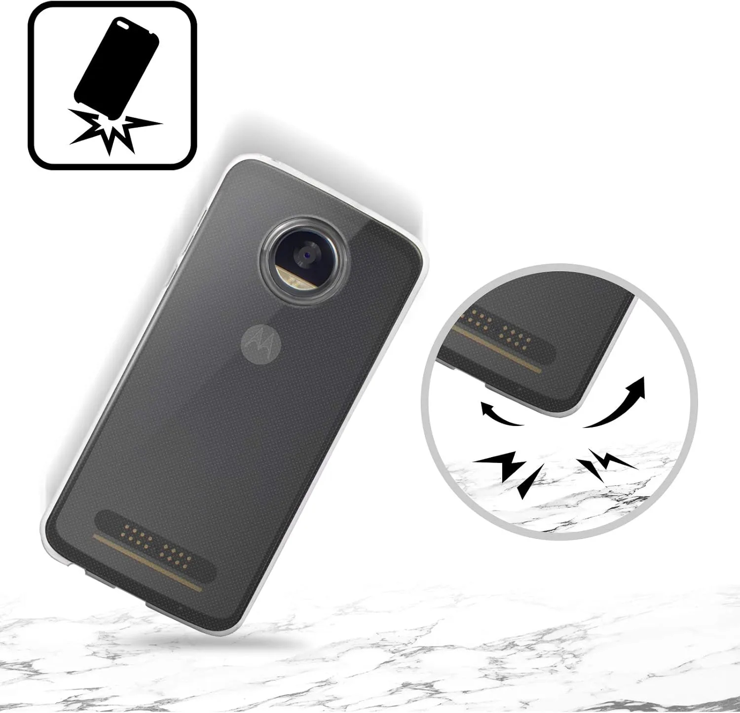 Head Case Designs Officially Licensed LebensArt Glamour Stripes Pastel Liquid Geode Soft Gel Case Compatible with Motorola Edge 40 Neo 5G