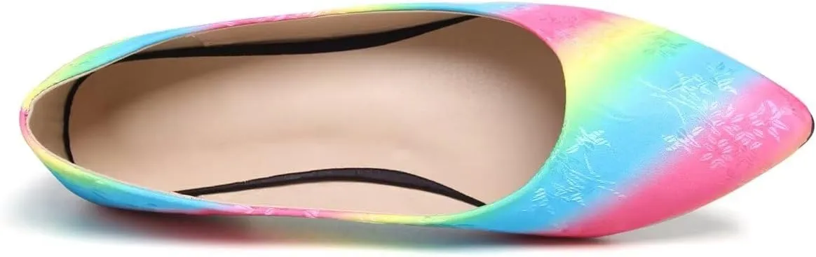 Hee grand Classic Solid Pointed Toe Ballet Flats Womens Shallow Satins Dress Shoes Casual Comfort Slip-On Loafers Light Weight Walking Flats