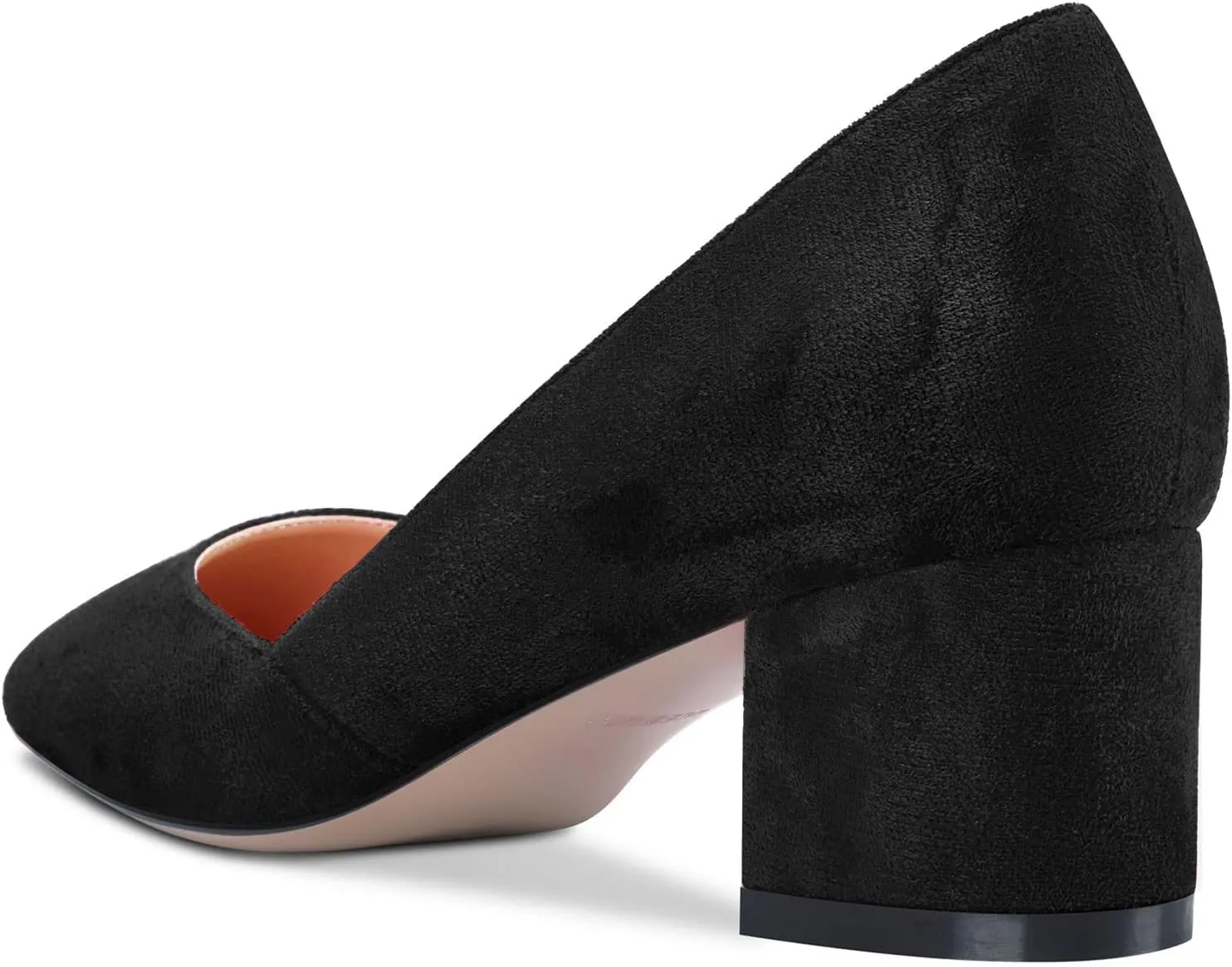 HEUIVZAR Pumps for Women Slip-on Round Toe Block Chunky Low Heel Shopping Vacation Classic Suede 2 Inch