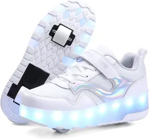 HHSTS Kids Shoes - New Upgraded with Wheels LED Light Color Shoes Shiny Roller Skates Skate Shoes Simple Kids Gifts Boys Girls The Best Gift for Party Birthday Christmas Day