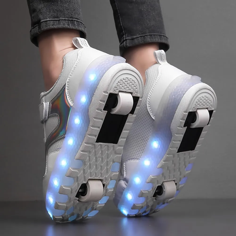 HHSTS Kids Shoes - New Upgraded with Wheels LED Light Color Shoes Shiny Roller Skates Skate Shoes Simple Kids Gifts Boys Girls The Best Gift for Party Birthday Christmas Day